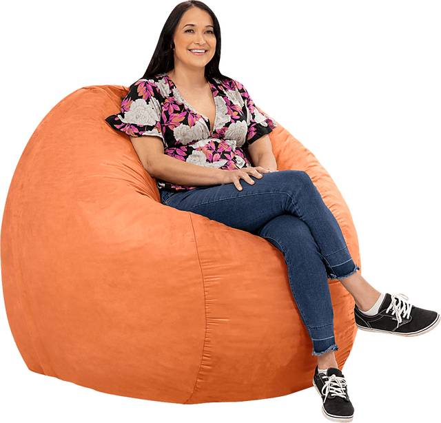 Kids Marshmellow Orange Large Bean Bag Chair - Thumbnail - Image 4
