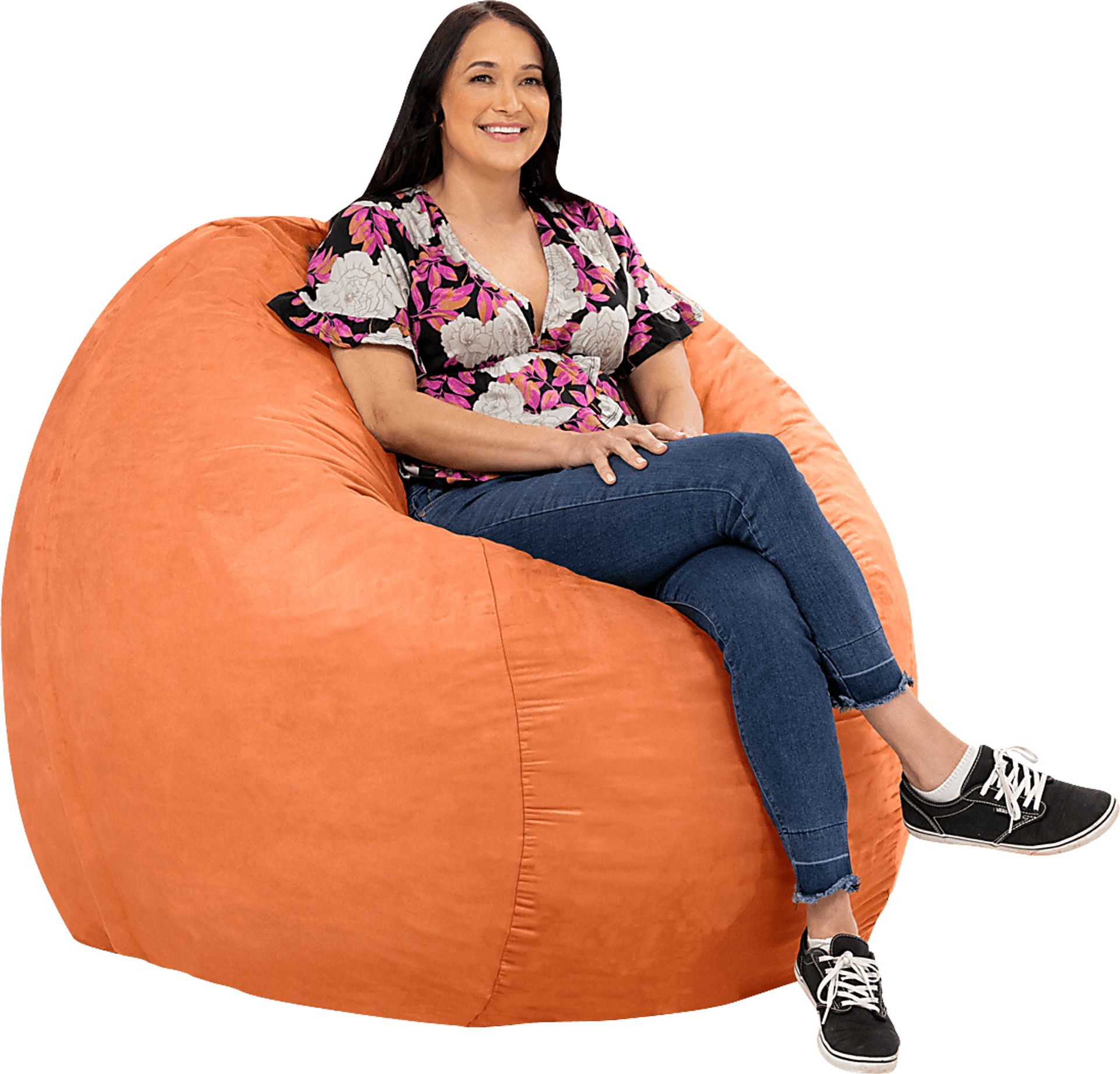Kids Marshmellow Orange Large Bean Bag Chair - Image 4