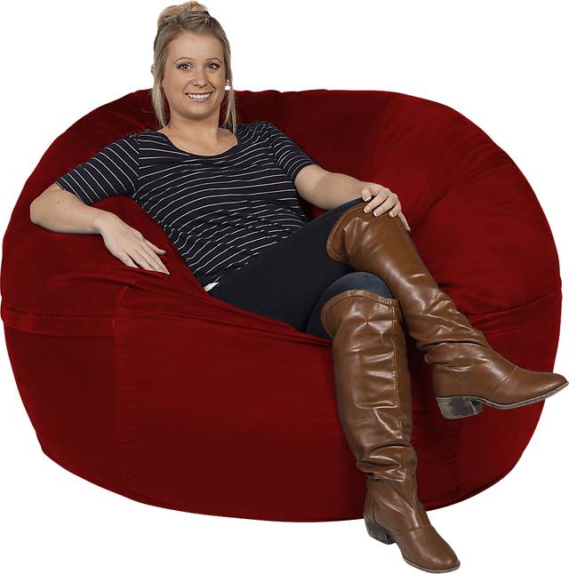 Kids Marshmellow Red Large Bean Bag Chair - Thumbnail - Image 1