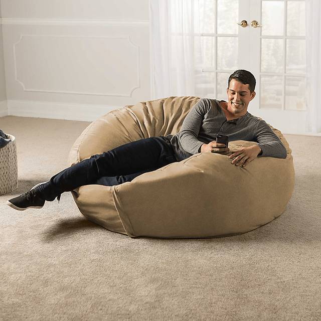 Kids Marshmellow Tan Large Bean Bag Chair - Thumbnail - Image 2