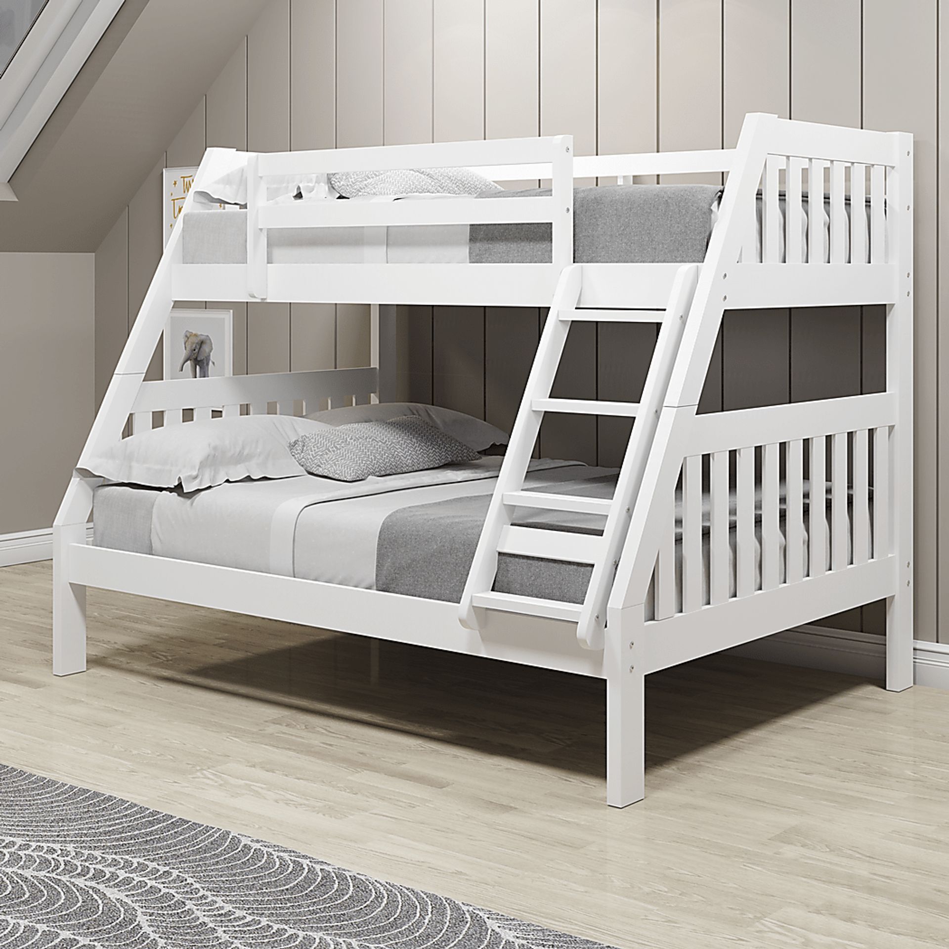 Kids Matej I White Twin/Full Bunk Bed - Image 2