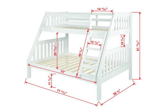 Kids Matej II White Twin/Full Bunk Bed with Trundle - Thumbnail - Image 4