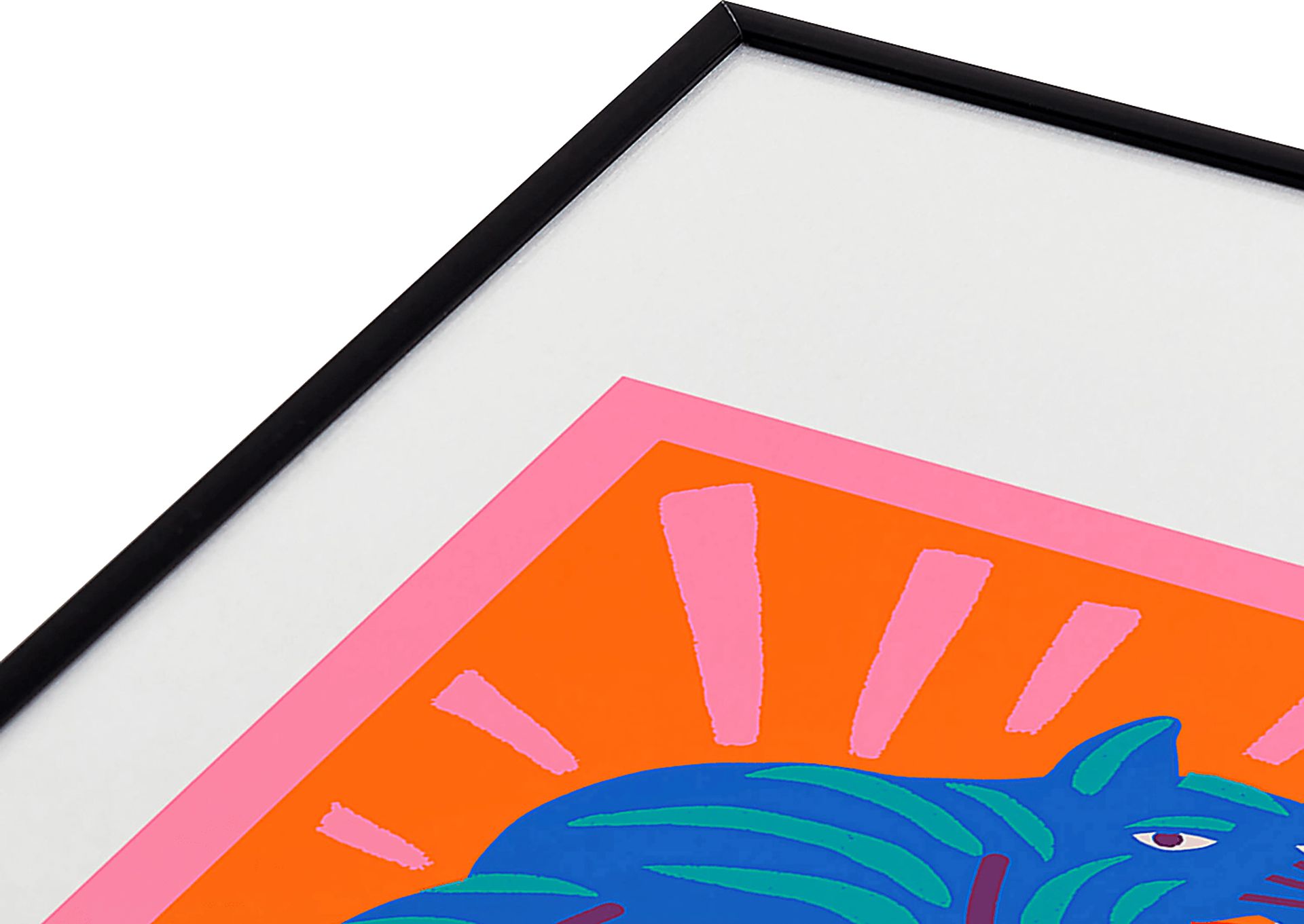 Kids Meow I Orange Metal Framed Print - Image 3