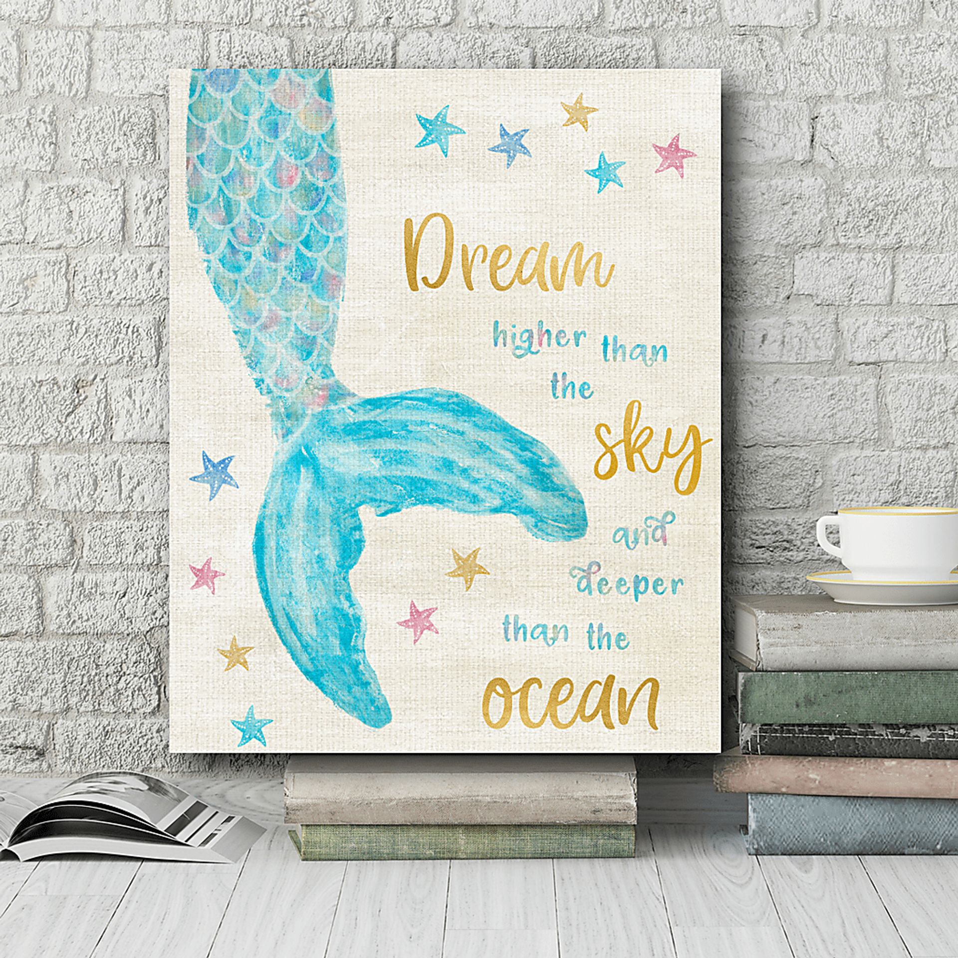 Kids Mermaid Dreams I Blue Artwork - Image 2