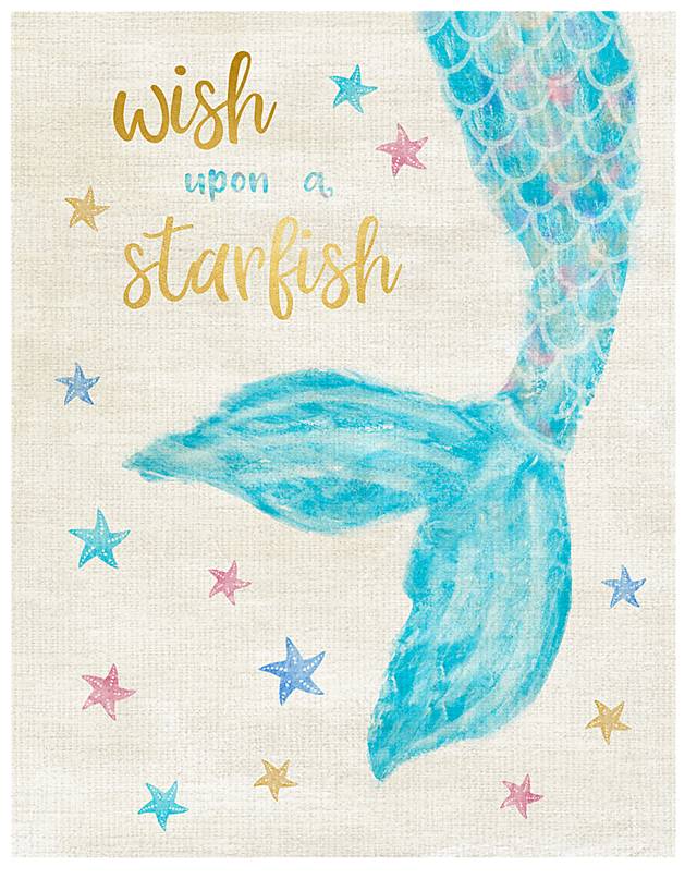 Kids Mermaid Dreams II Blue Artwork - Thumbnail - Image 1