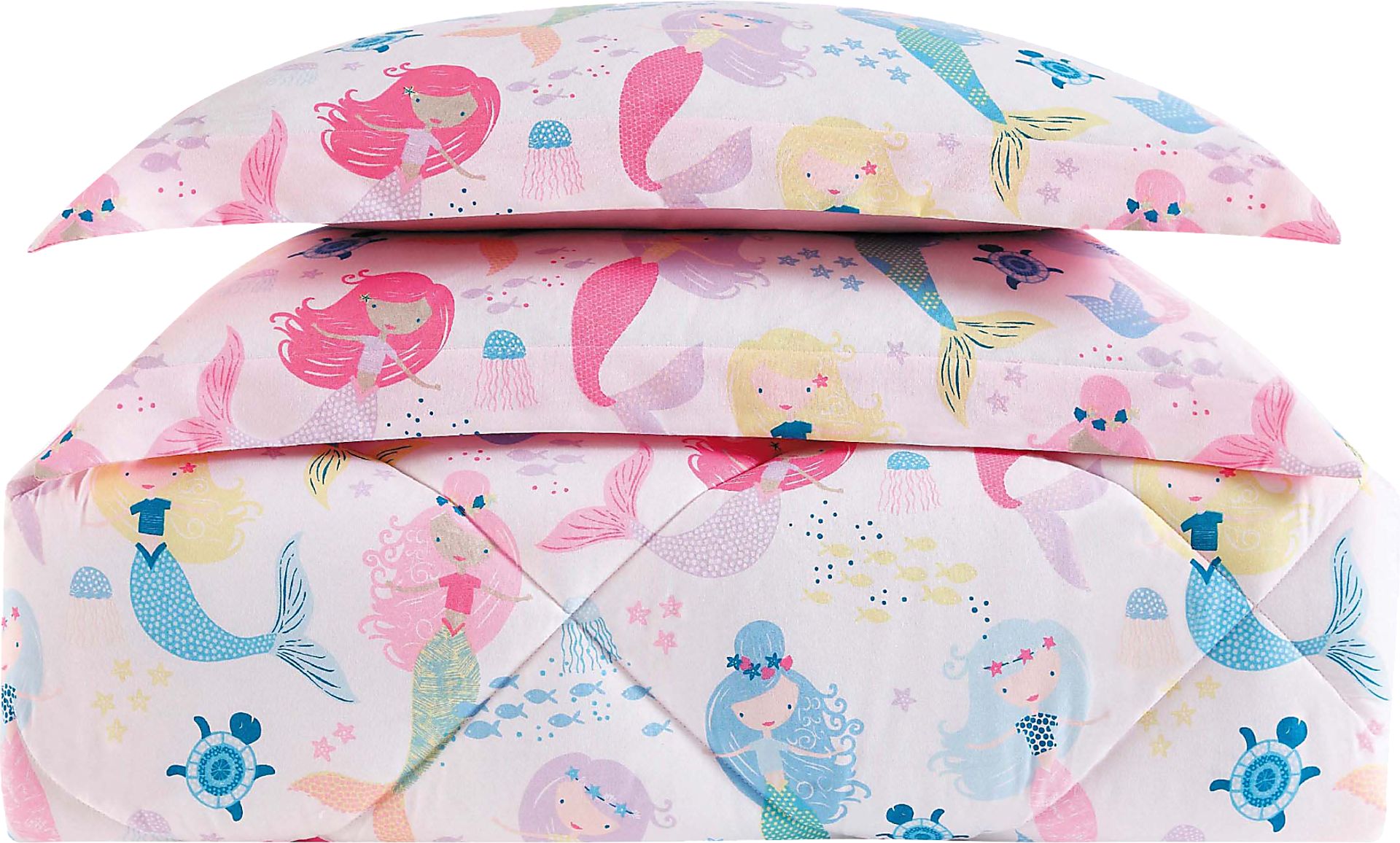 Kids Mermaid Song White 3 Pc Full/Queen Comforter Set - Image 2