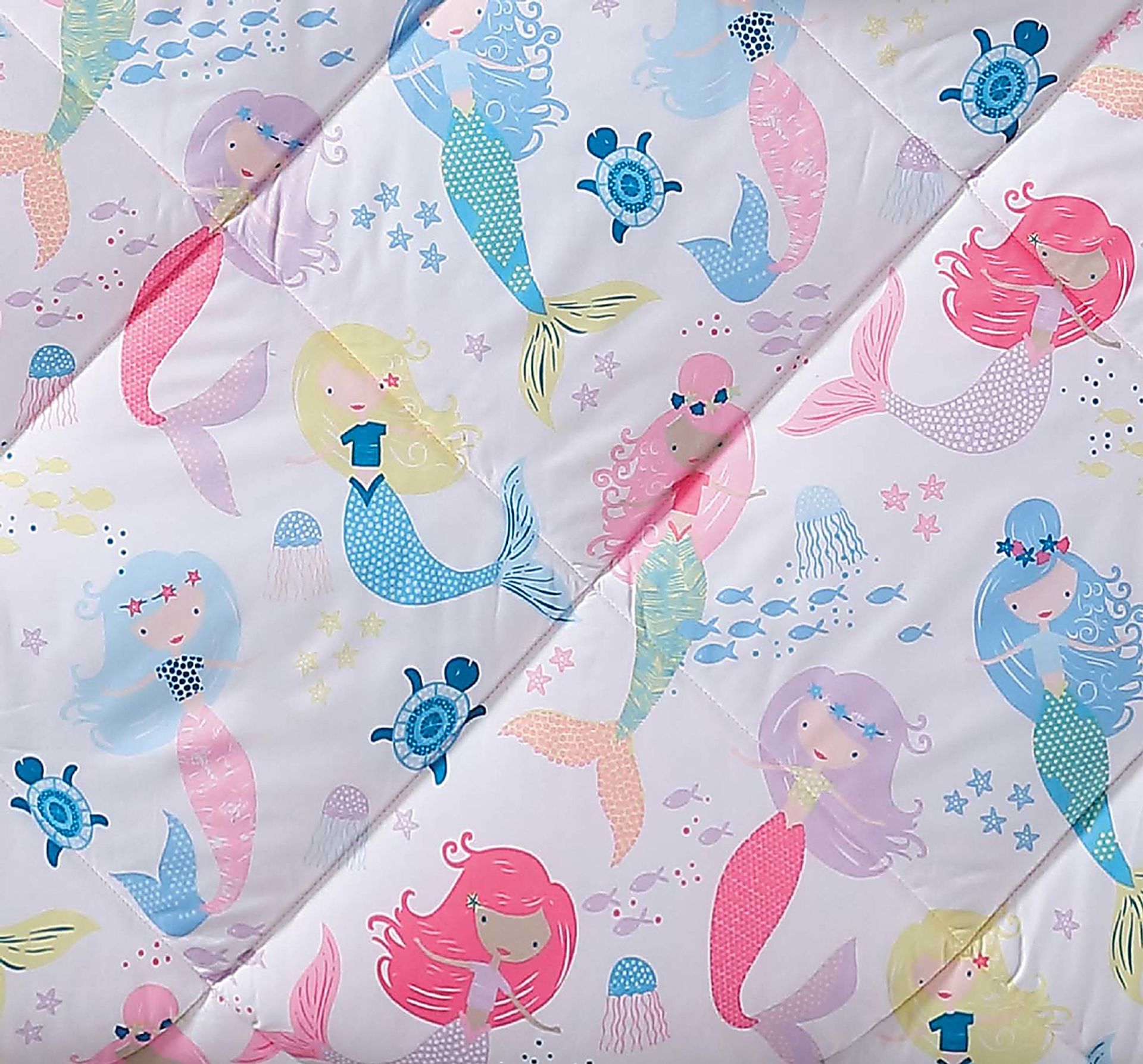 Kids Mermaid Song White 3 Pc Full/Queen Comforter Set - Image 3