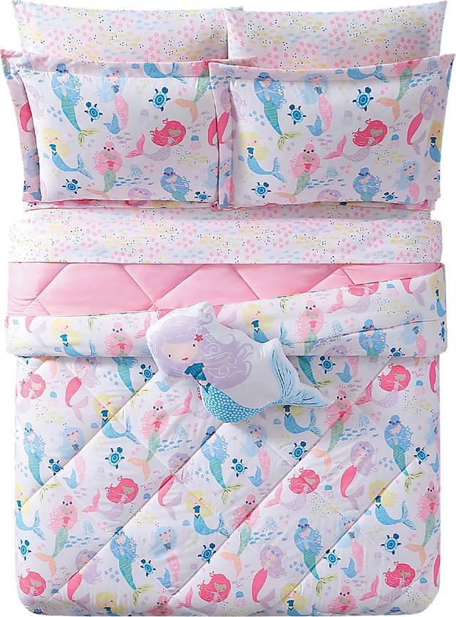 Kids Mermaid Song White 3 Pc Full/Queen Comforter Set - Thumbnail - Image 4