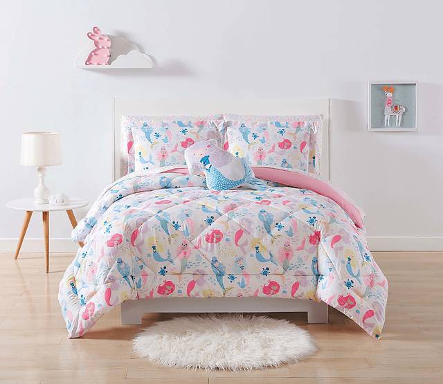 Kids Mermaid Song White 3 Pc Full/Queen Comforter Set - Thumbnail - Image 1