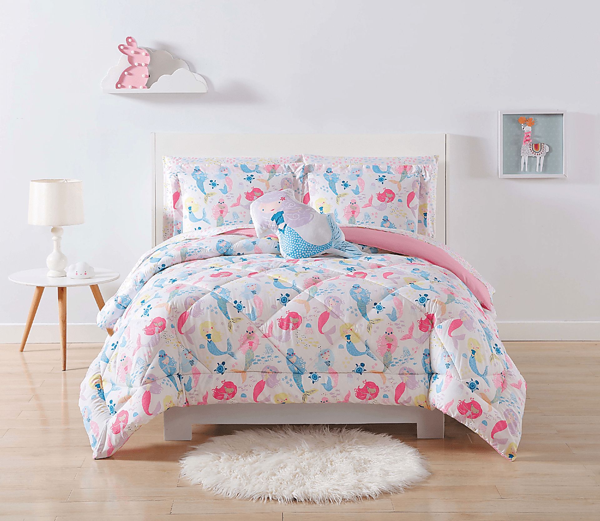 Kids Mermaid Song White 3 Pc Full/Queen Comforter Set - Image 1