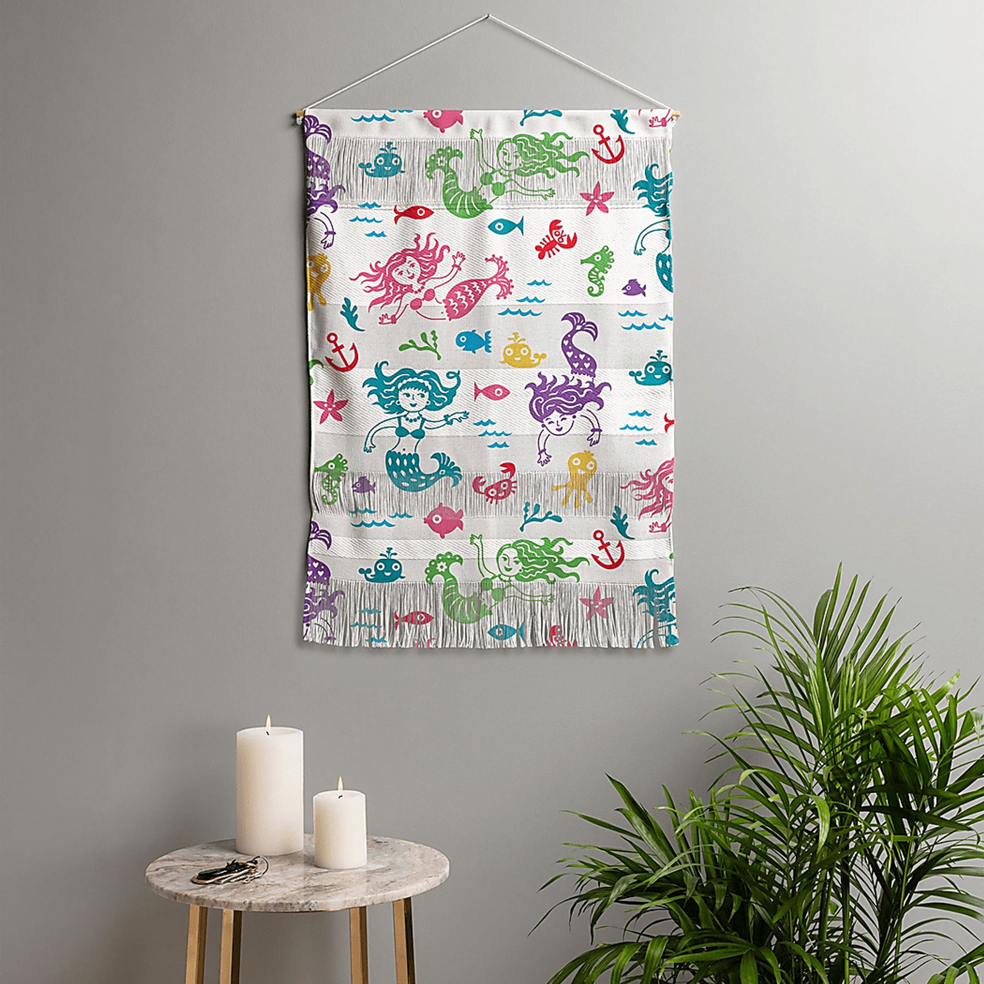 Kids Merry Mermaid White Wall Decor - Image 2