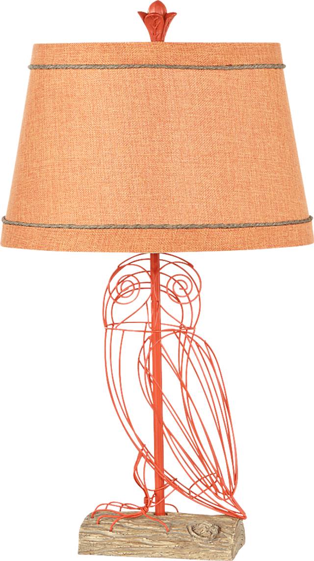 Kids Metal Owl Orange Lamp - Thumbnail - Image 1