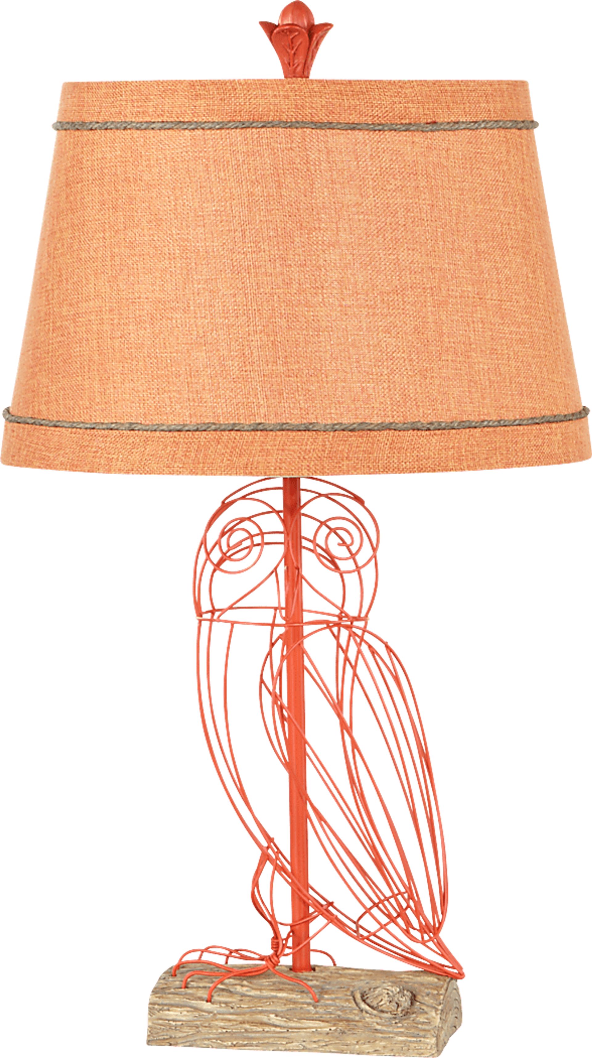 Kids Metal Owl Orange Lamp - Image 1