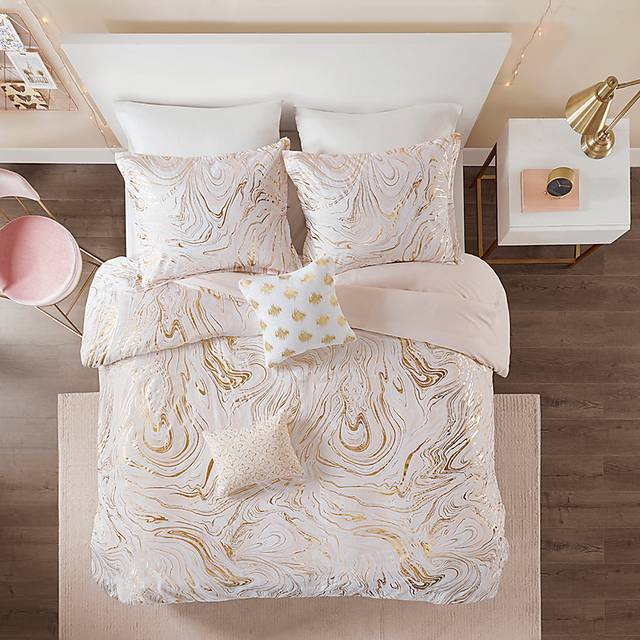 Kids Metallic Swirl Blush 4 Pc Twin XL Comforter Set - Thumbnail - Image 3