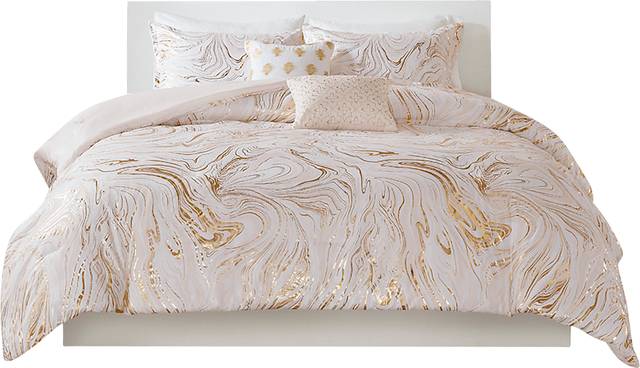 Kids Metallic Swirl Blush 4 Pc Twin XL Comforter Set - Thumbnail - Image 1