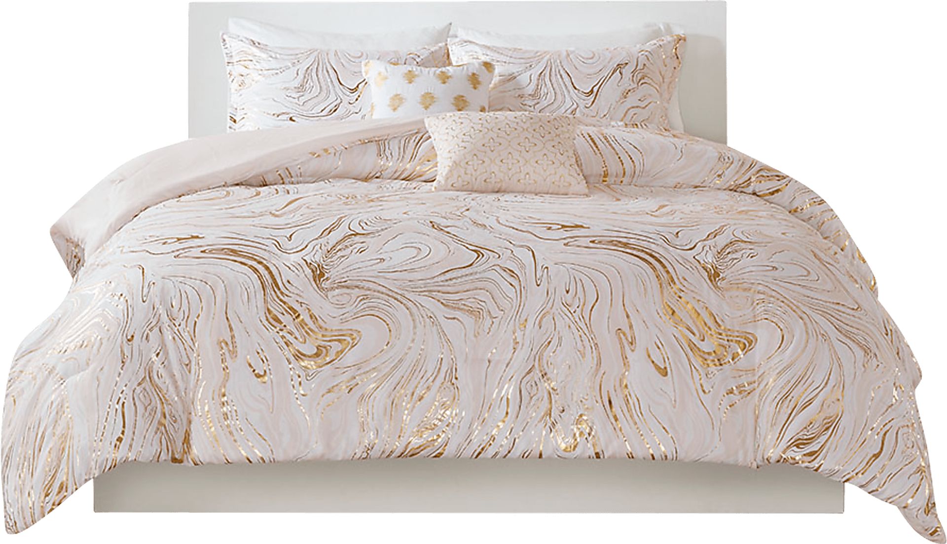 Kids Metallic Swirl Blush 4 Pc Twin XL Comforter Set - Image 1