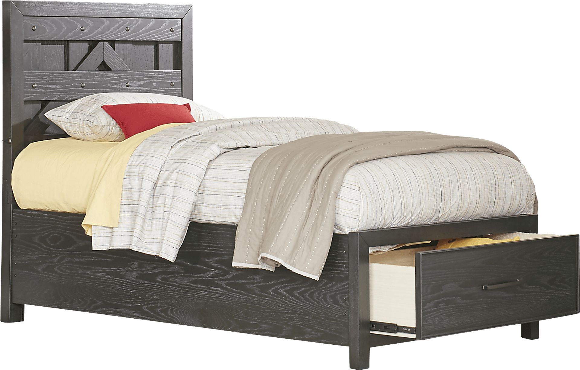 Kids Midcity Loft Carbon 3 Pc Twin Panel Bed with Storage - Image 1