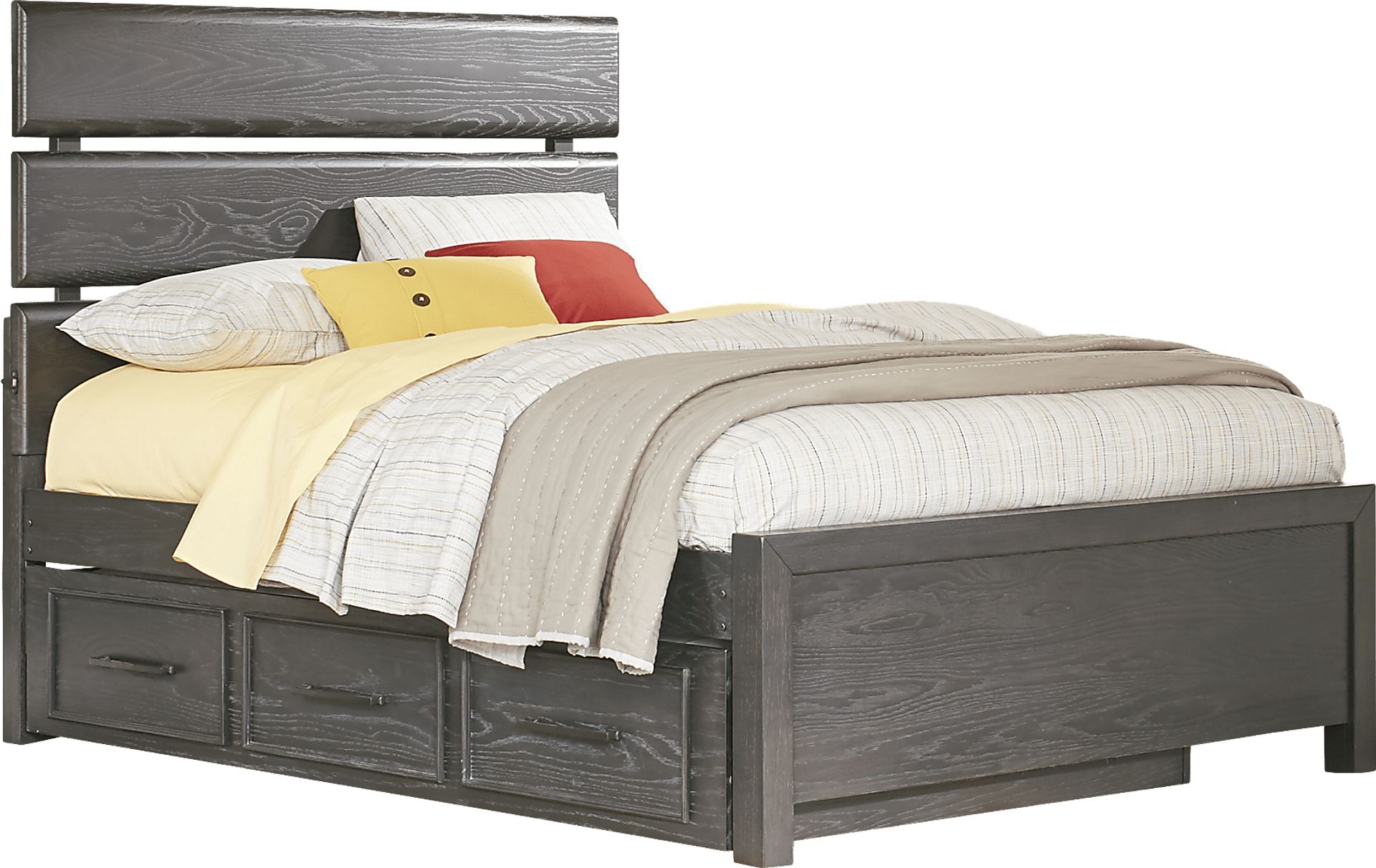 Kids Midcity Loft Carbon 6 Pc Full Slat Bedroom with Twin Storage Trundle - Image 3