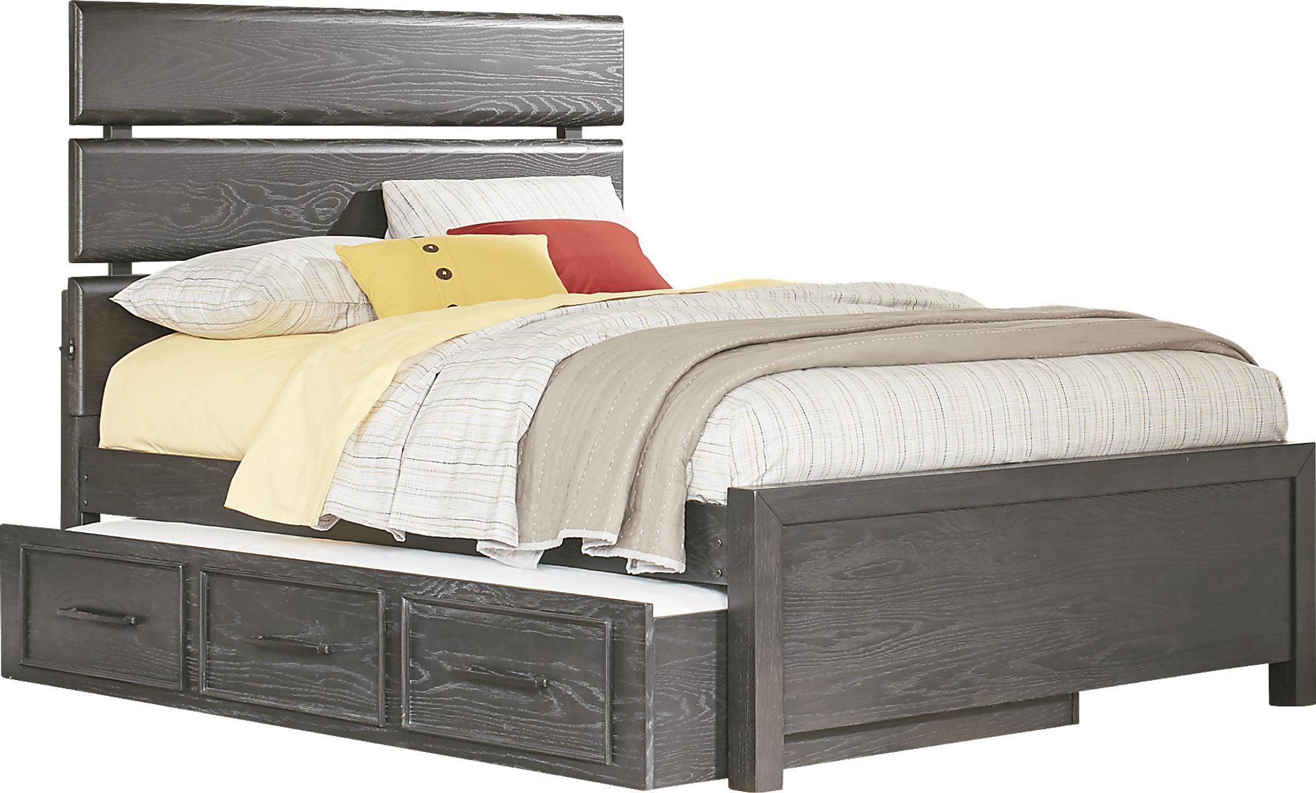 Kids Midcity Loft Carbon 6 Pc Full Slat Bedroom with Twin Storage Trundle - Image 2