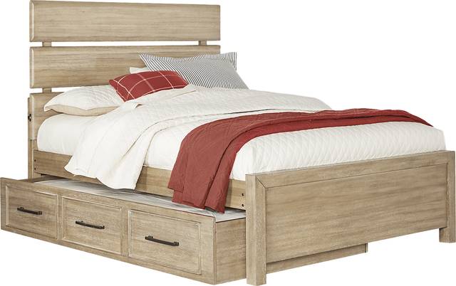 Kids Midcity Loft Sandstone 4 Pc Full Slat Bed with Twin Storage Trundle - Thumbnail - Image 1