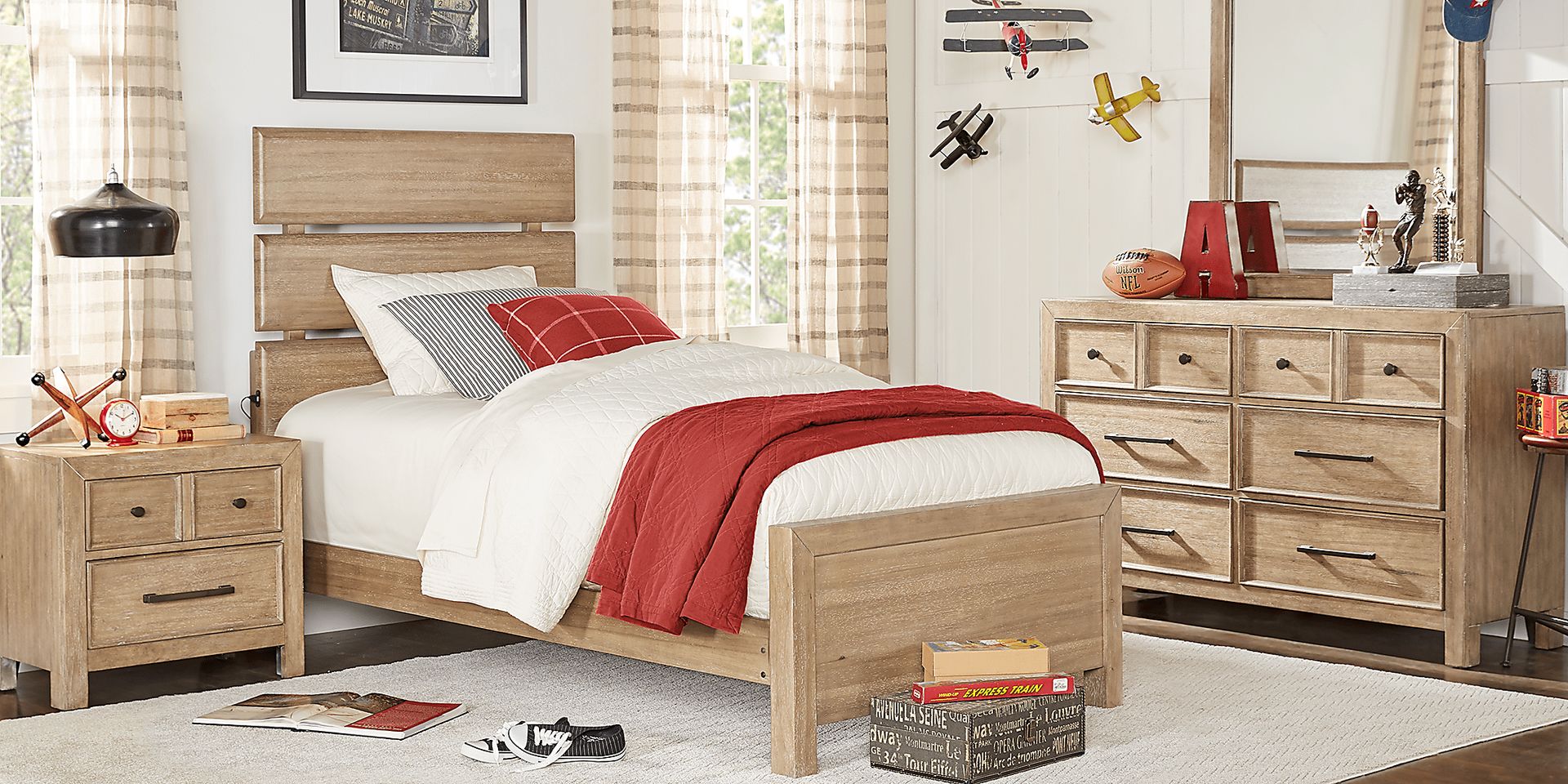 Kids Midcity Loft Sandstone 5 Pc Full Slat Bedroom - Image 1