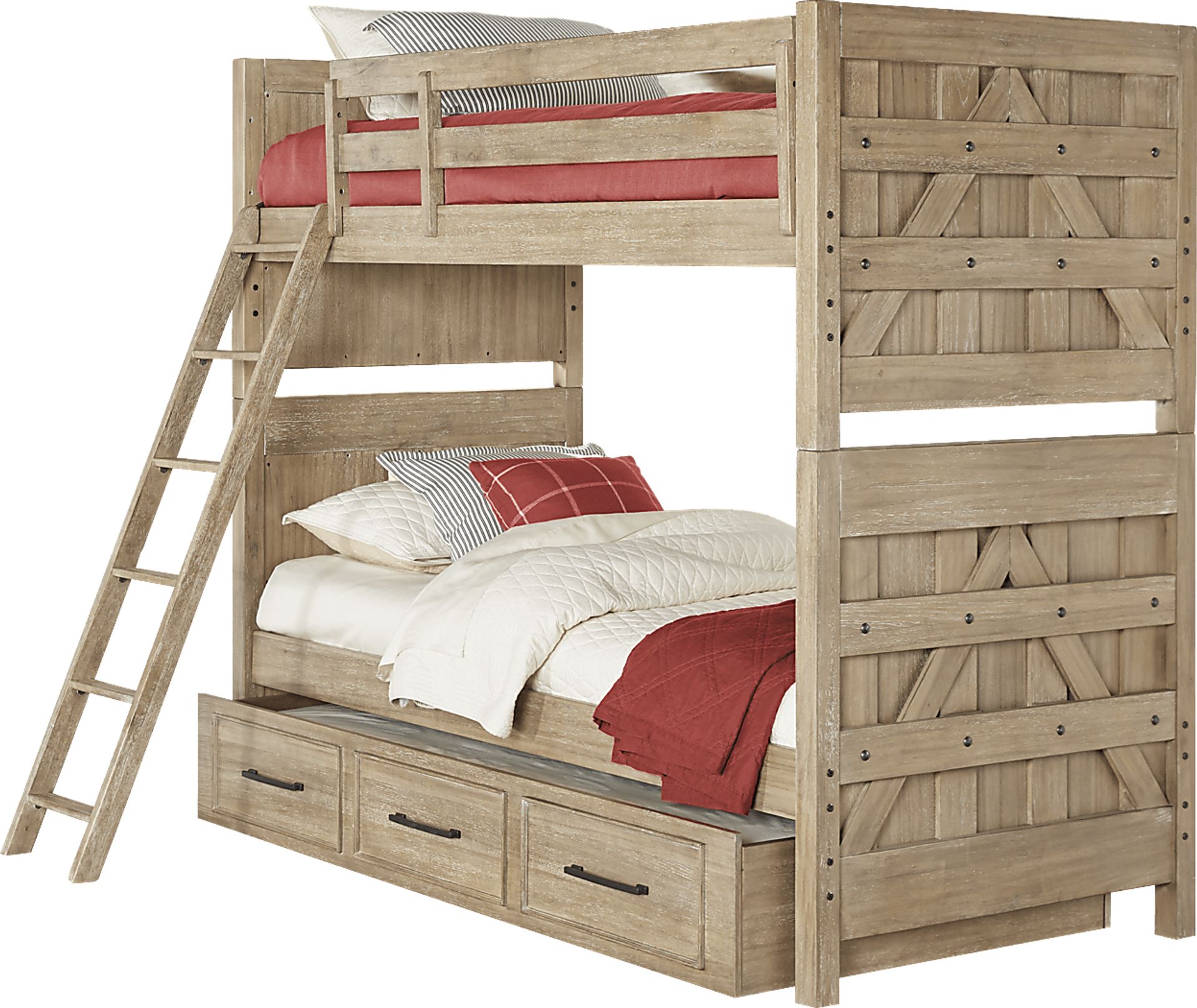 Kids Midcity Loft Sandstone Twin/Twin Bunk with Twin Storage Trundle - Image 1