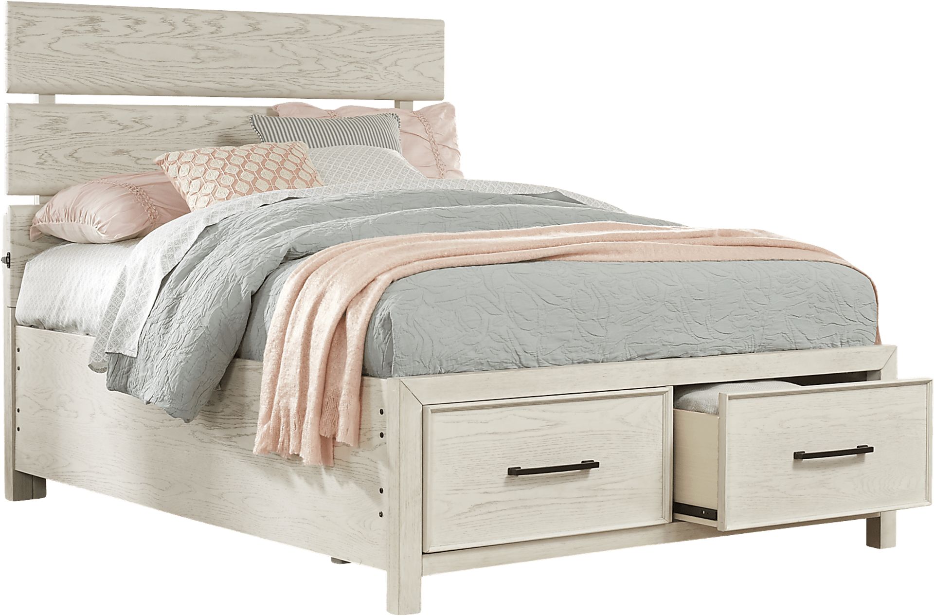 Kids Midcity Loft White 3 Pc Full Slat Bed with Storage - Image 1