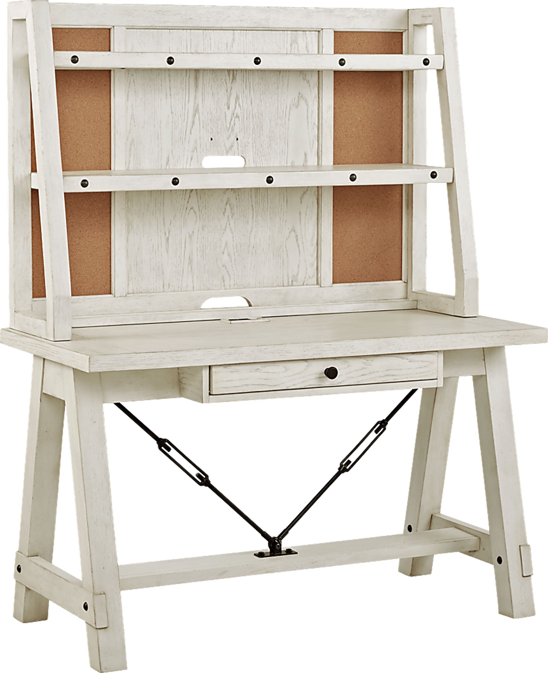 Kids Midcity Loft White Desk & Hutch - Image 1