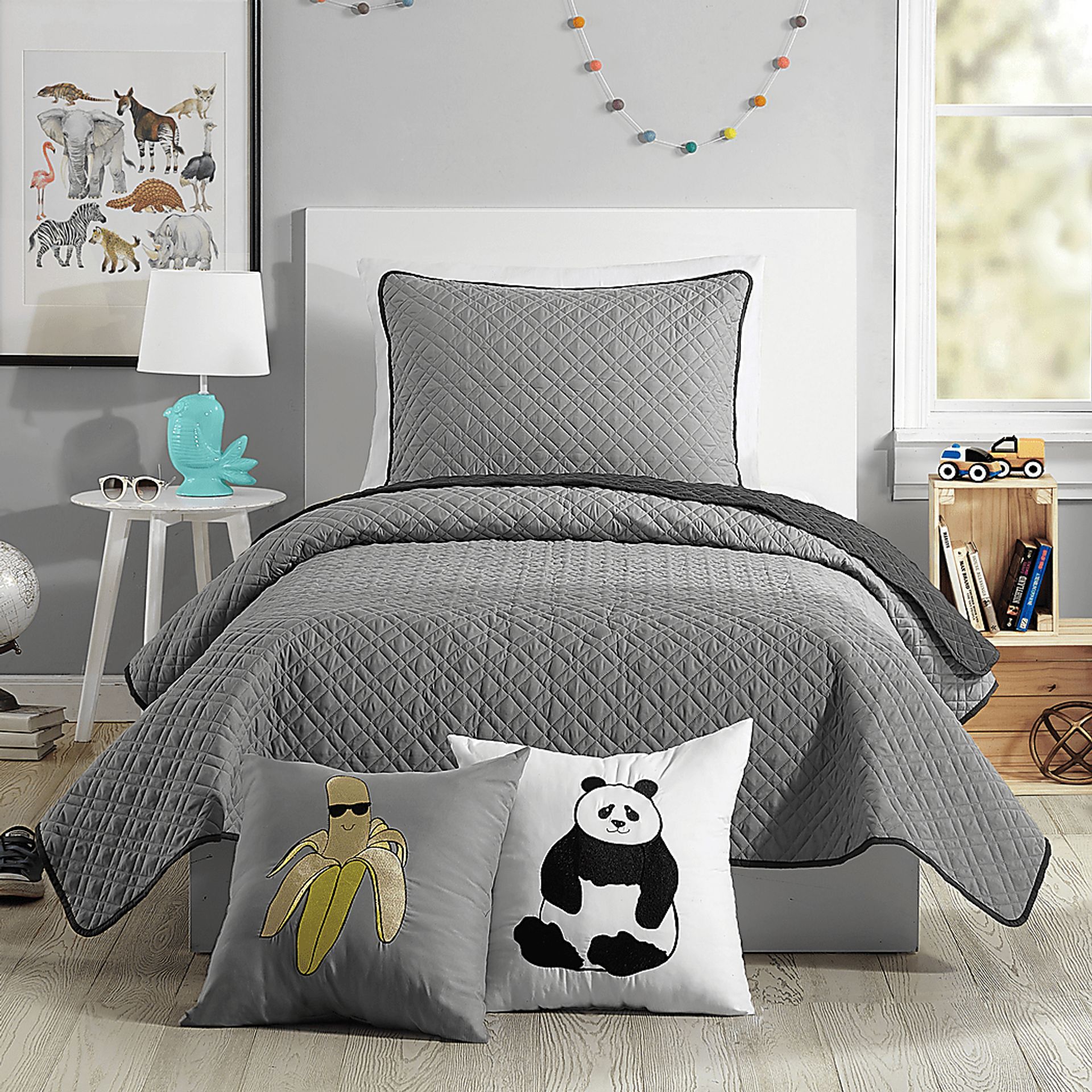 Kids Milhaven Gray Twin Quilt - Image 1