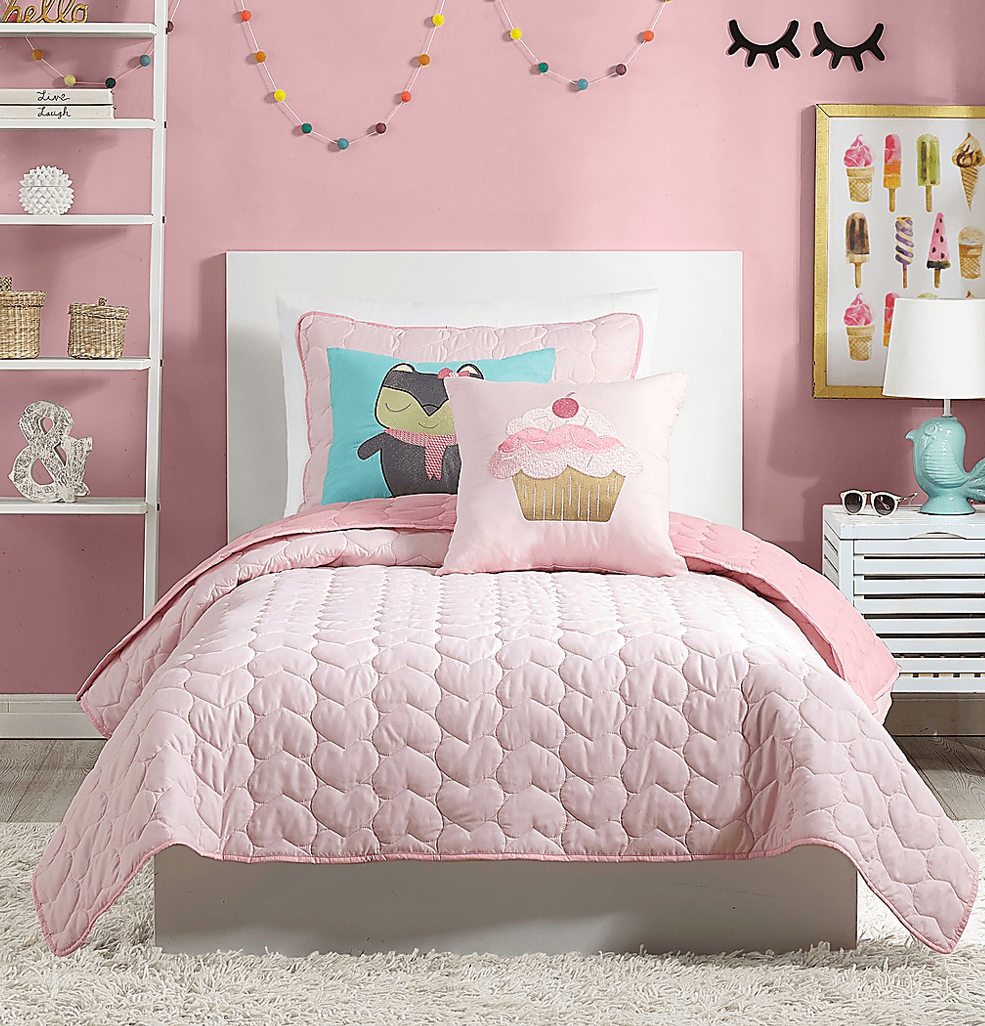 Kids Milhaven Pink Twin Quilt - Image 1