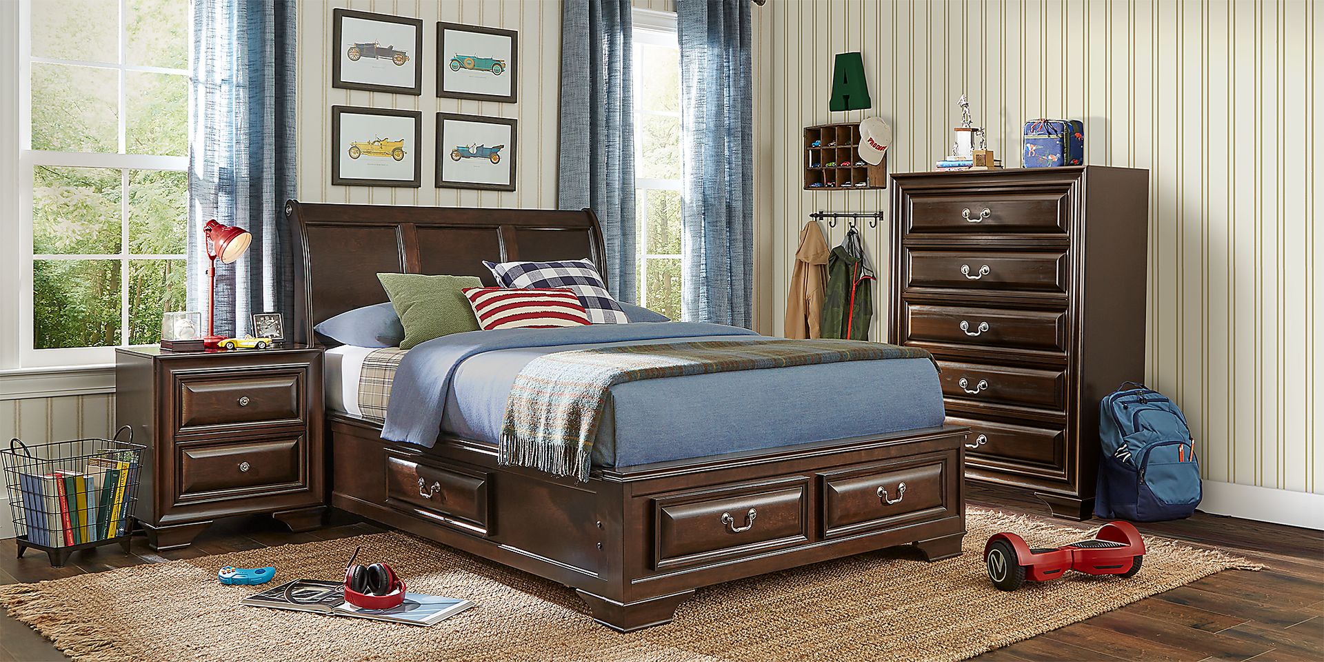 Mill Valley Jr. Cherry Dark Wood 3 Pc Twin Storage Bed Rooms to Go