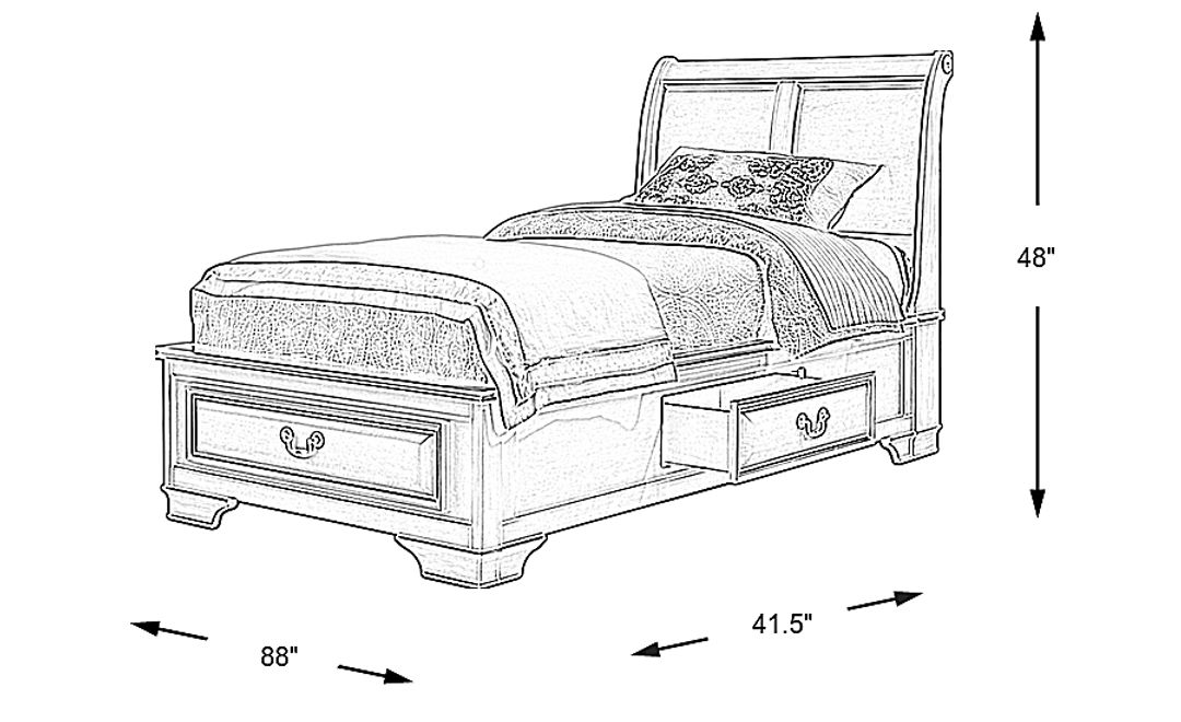 Kids Mill Valley Jr. Washed White Twin Storage Bed