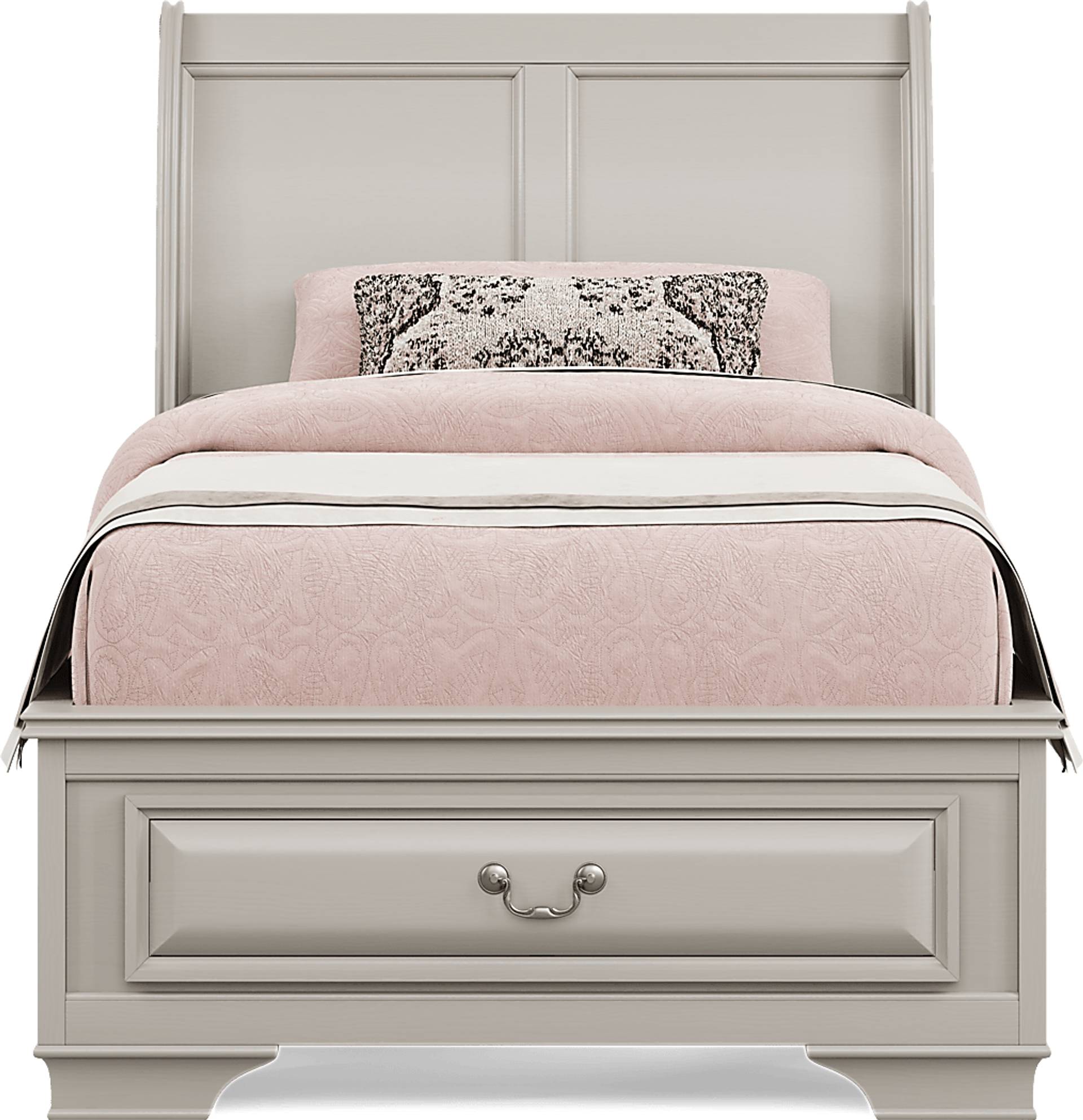 white 3 pc twin storage bed