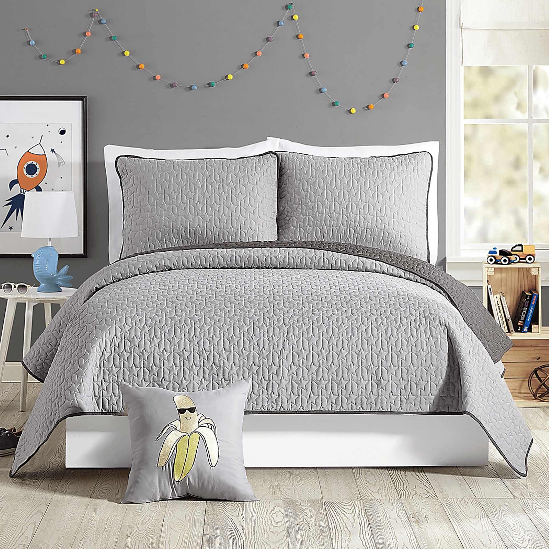 Kids Millingport Gray Full/Queen Quilt - Image 1