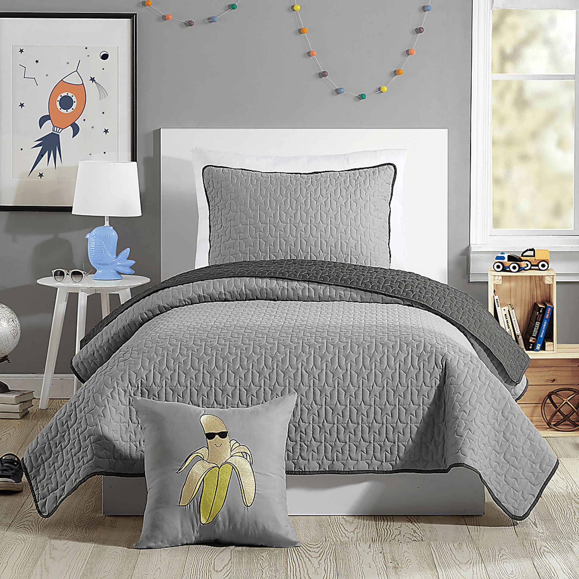 Kids Millingport Gray Twin Quilt - Image 1