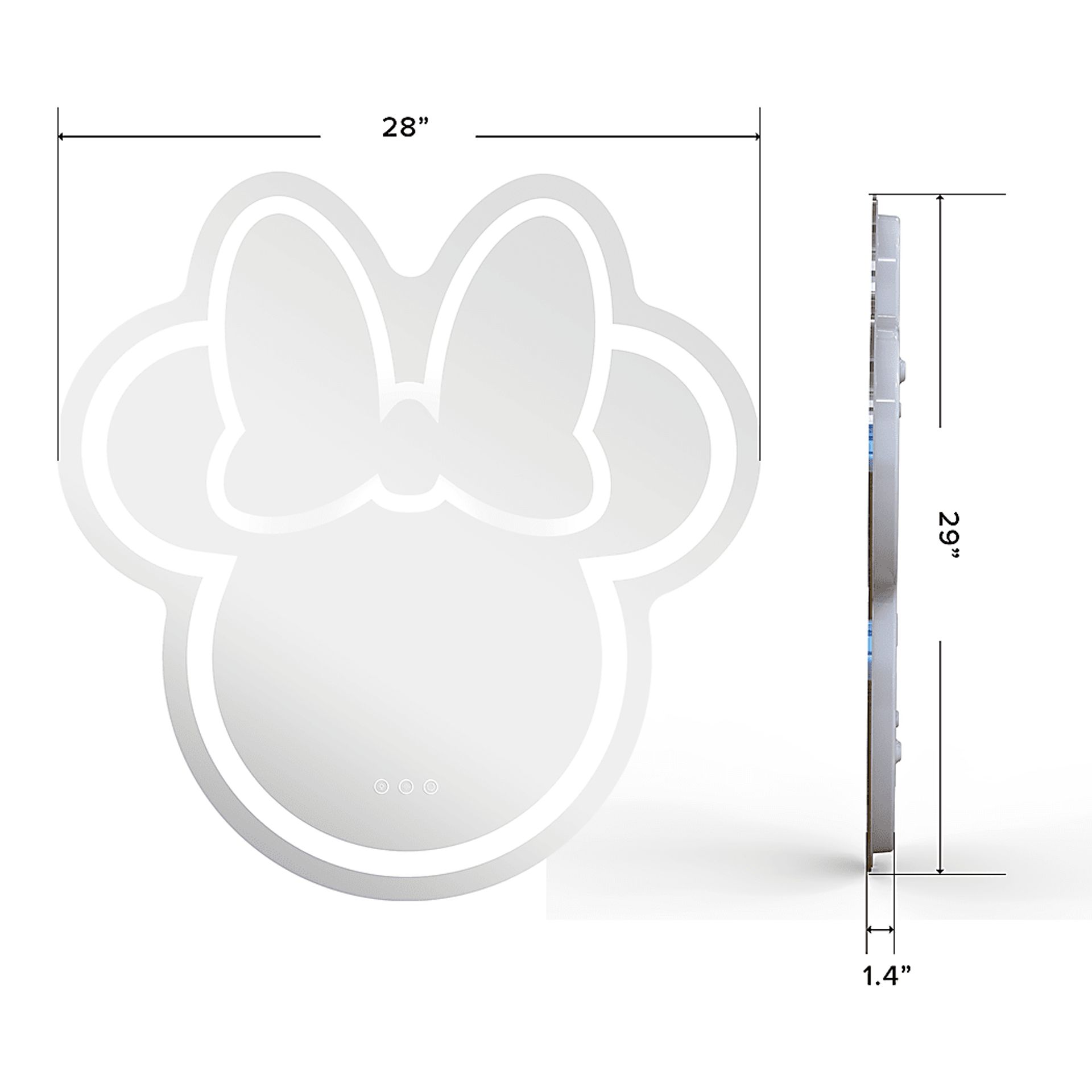 Kids Minnie Mouse White LED Wall Mirror - Image 7