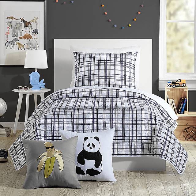 Kids Mintvale Charcoal Twin Quilt - Thumbnail - Image 1