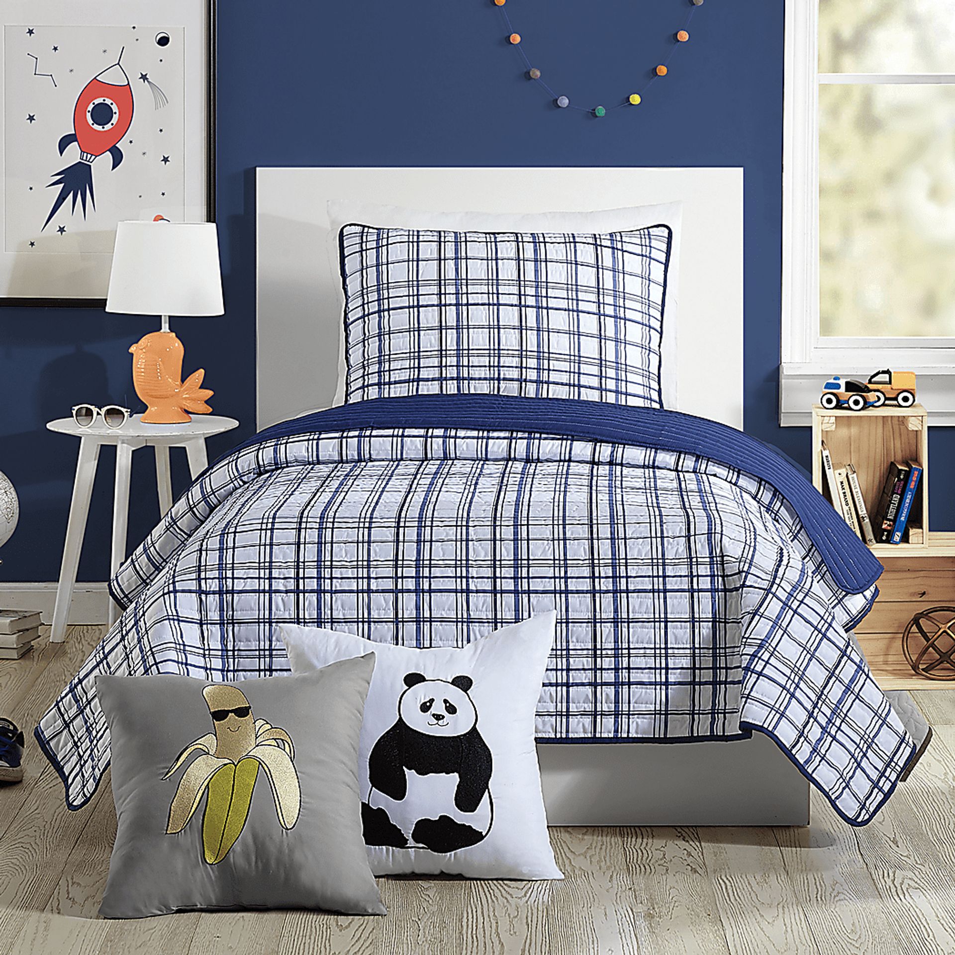 Kids Mintvale Navy Twin Quilt - Image 1