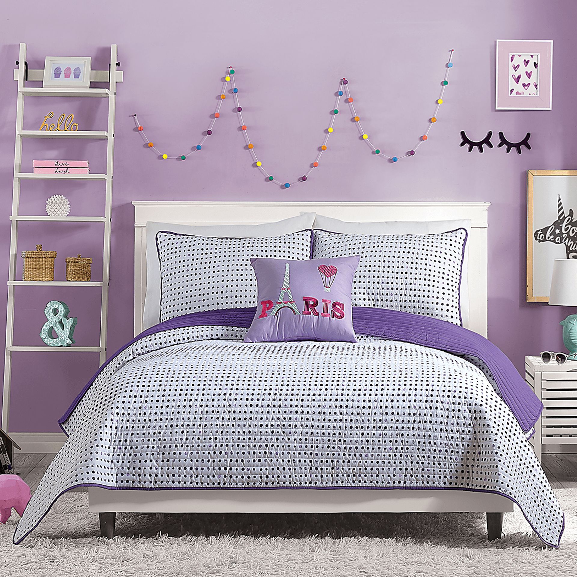Kids Mirabell Purple Full/Queen Quilt - Image 1
