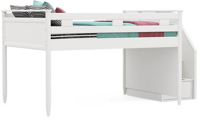 Kids Modern Colors White Full Step Loft - Thumbnail - Image 1
