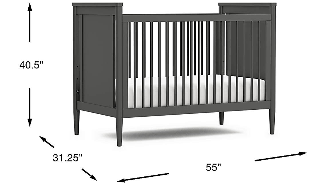 Kids Modern Colors Iron Ore 3-in-1 Convertible Crib