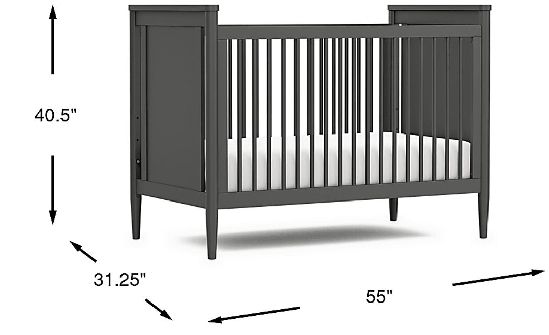 Modern Colors Iron Ore 3-in-1 Convertible Crib