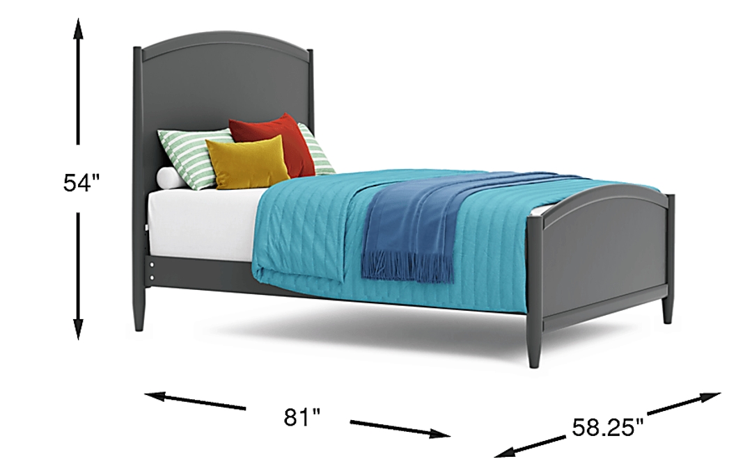 Kids Modern Colors Iron Ore Full Panel Bed