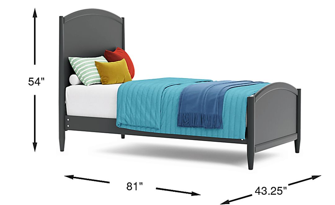 Kids Modern Colors Iron Ore Twin Panel Bed