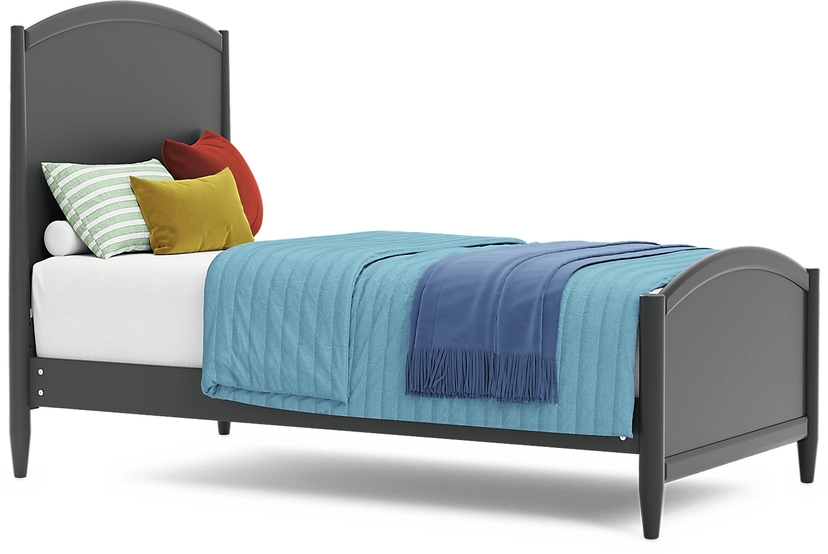 Kids Modern Colors Iron Ore Twin Panel Bed