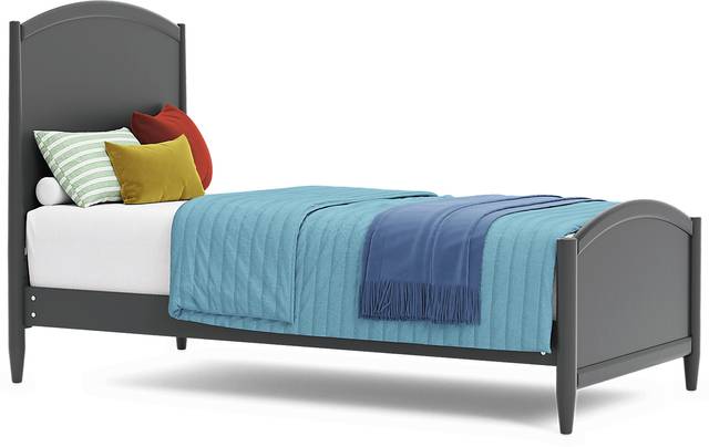 Kids Modern Colors Iron Ore Twin XL Panel Bed - Thumbnail - Image 1