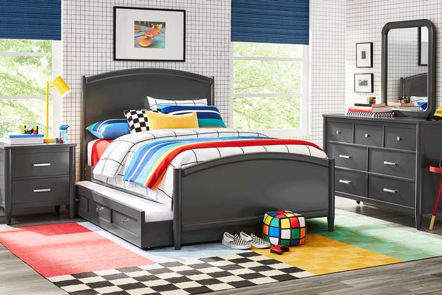 Kids Modern Colors Iron Ore Full Panel Bedroom - Thumbnail - Image 1