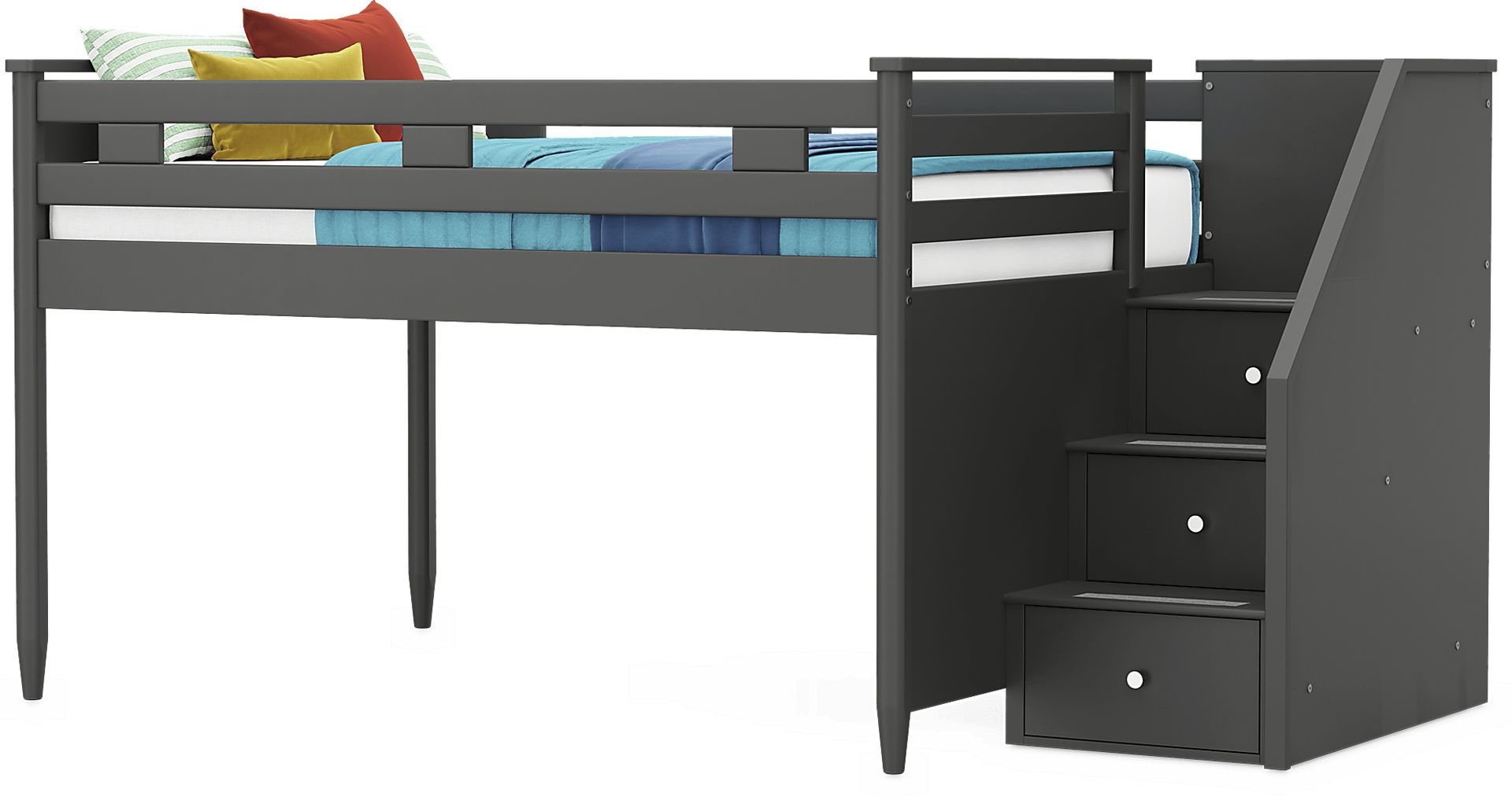 Kids Modern Colors Iron Ore Full Step Loft - Image 3