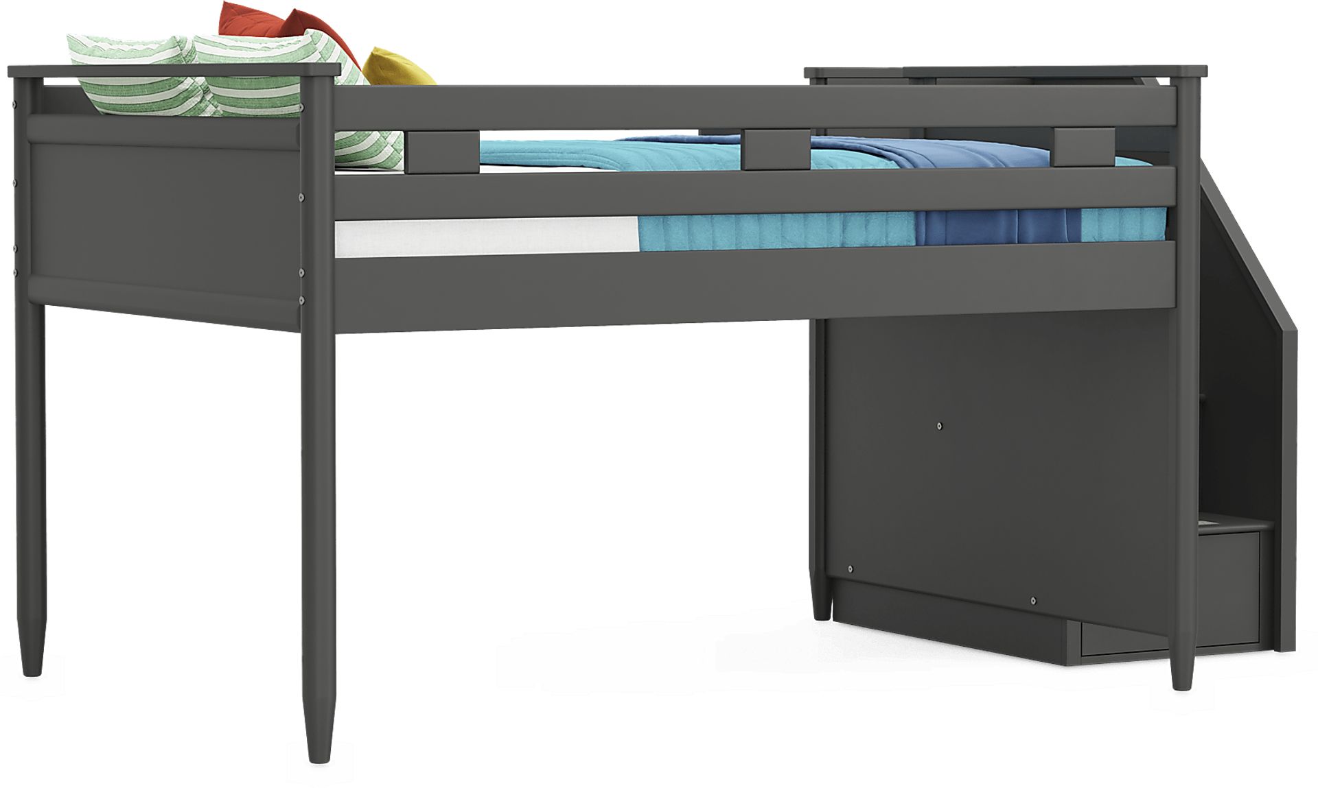 Kids Modern Colors Iron Ore Full Step Loft - Image 1