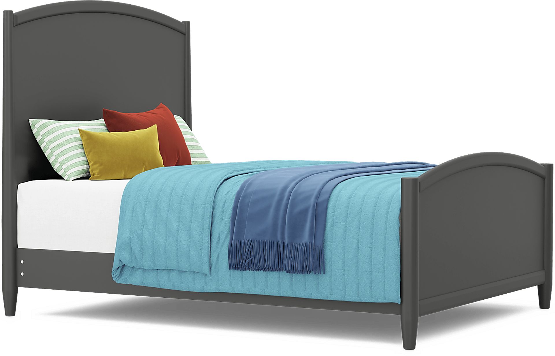 Kids Modern Colors Iron Ore Queen Panel Bed - Image 1